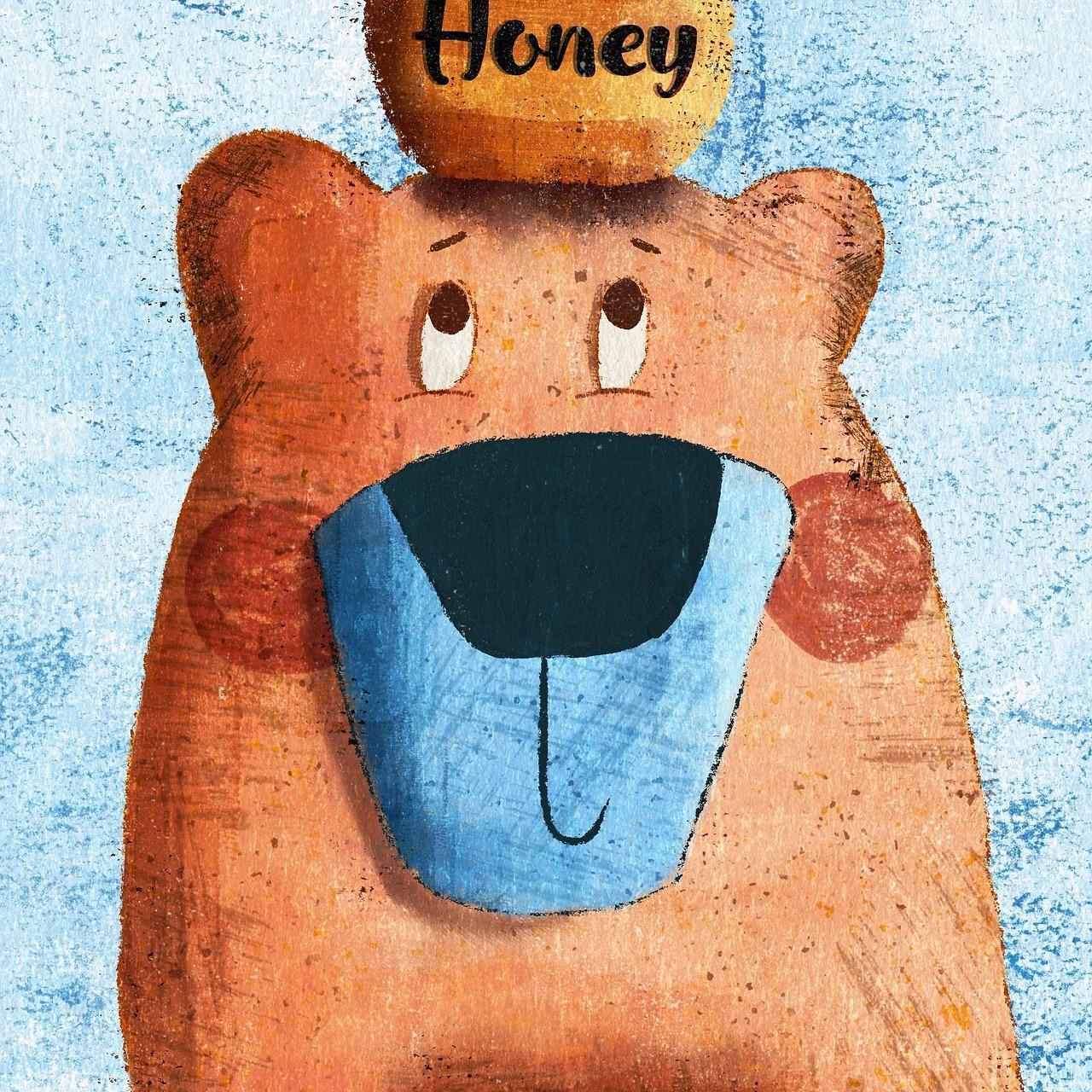 Bär mit Honigtopf